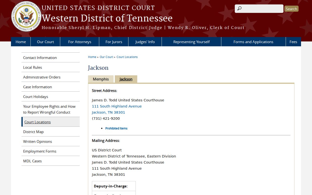 Haywood County warrant search, federal courthouse route in Jackson